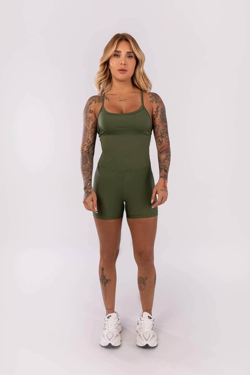 Macaquinho com Alças Cruzadas (Verde Militar) | Ref: K3996-B - Imagem 2