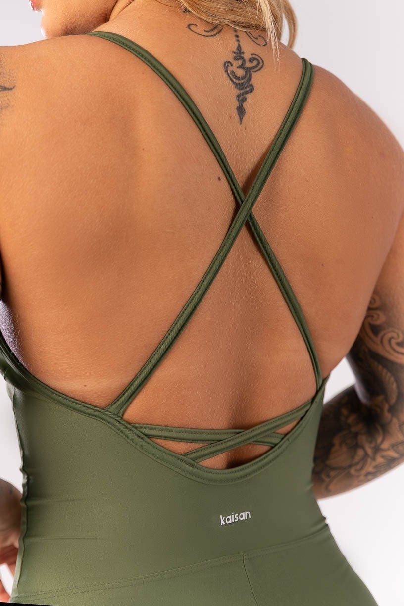 Macaquinho com Alças Cruzadas (Verde Militar) | Ref: K3996-B - Imagem 5