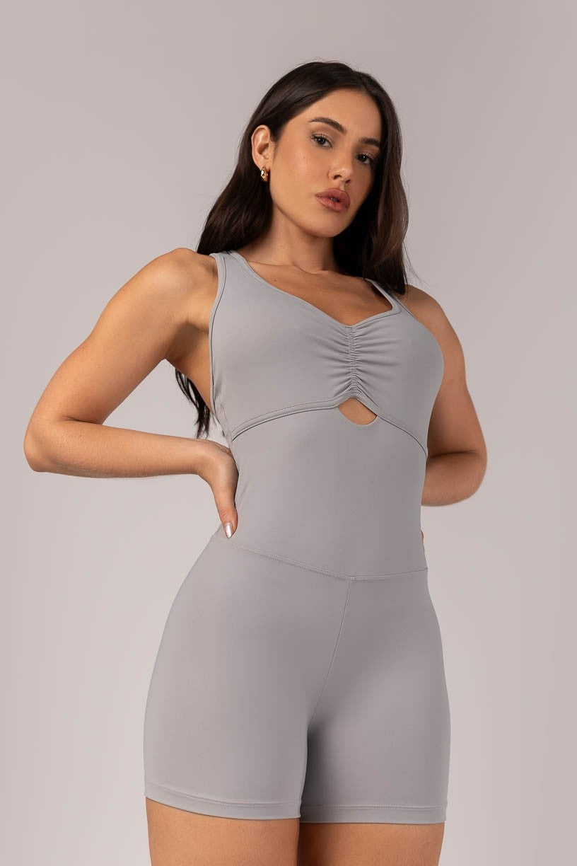 Macaquinho Franzido e Abertura Frontal (Cinza) | Ref: K4293-A - Imagem 2