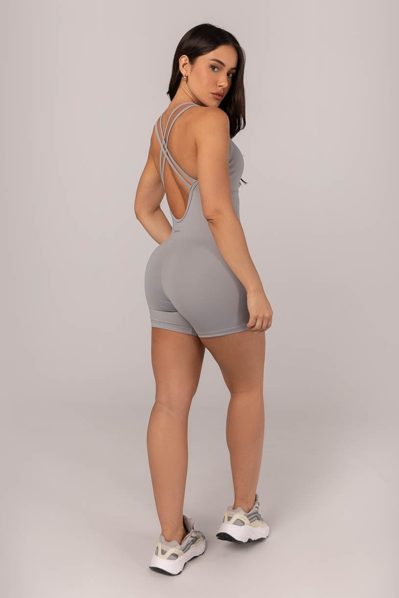 Macaquinho Franzido e Abertura Frontal (Cinza) | Ref: K4293-A - Imagem 3