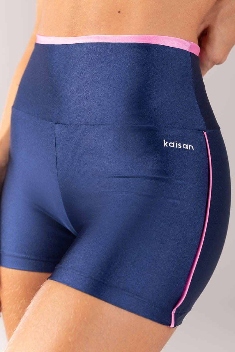 [CONJUNTO] Short + Top Strappy com Abertura no Cós (Azul Marinho / Rosa Claro) | Ref: K4370-A - Imagem 5