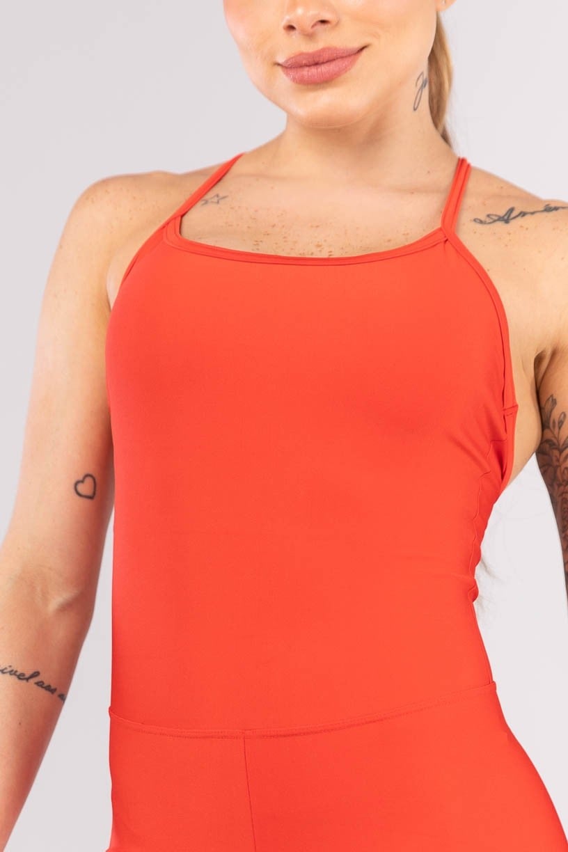 Macaquinho com Alças Cruzadas (Vermelho Tomate) | Ref: K3996-D - Imagem 5