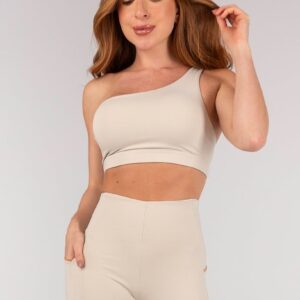 [CONJUNTO] Short + Top com Decote Assimétrico, Abertura e Alças nas Costas (Vanilla) | Ref: K4661-A