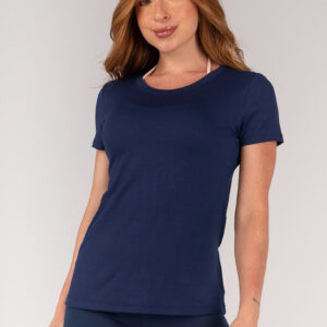 Camiseta com Abertura nas Costas (Azul Marinho) | Ref: K4675-B