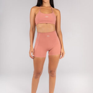 [CONJUNTO] Short + Top Frente Única com Tiras nas Costas (Telha) | Ref: K4523-D