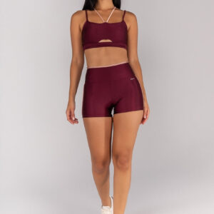 [CONJUNTO] Top + Short com Vira e Vivo (Vinho / Rose) | Ref: K4372-C