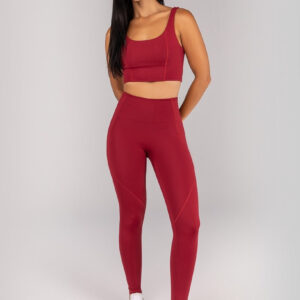 [CONJUNTO] Top + Calça Legging sem Gancho com Bolso e Cobertura (Vinho) | Ref: K4680-A