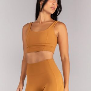 [CONJUNTO] Short + Top Alongado com Detalhes de Cobertura (Amêndoa) | Ref: K4679-B