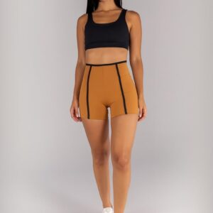 [CONJUNTO] Short + Top com Alças Largas e Costas Abertas (Preto) | Ref: K4696-A