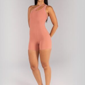 Macaquinho Assimétrico com Abertura no Decote (Telha / Off-White) | Ref: K4699-B