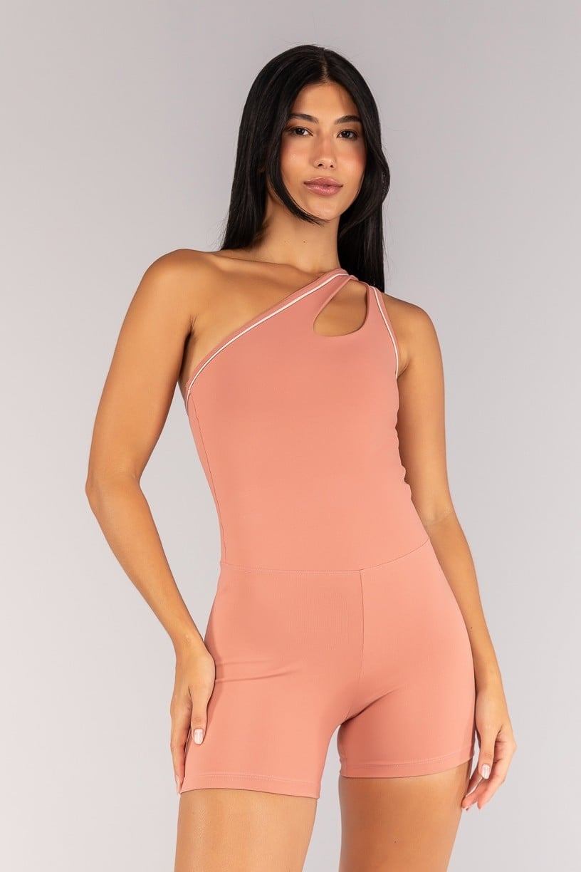 Macaquinho Assimétrico com Abertura no Decote (Telha / Off-White) | Ref: K4699-B - Imagem 4