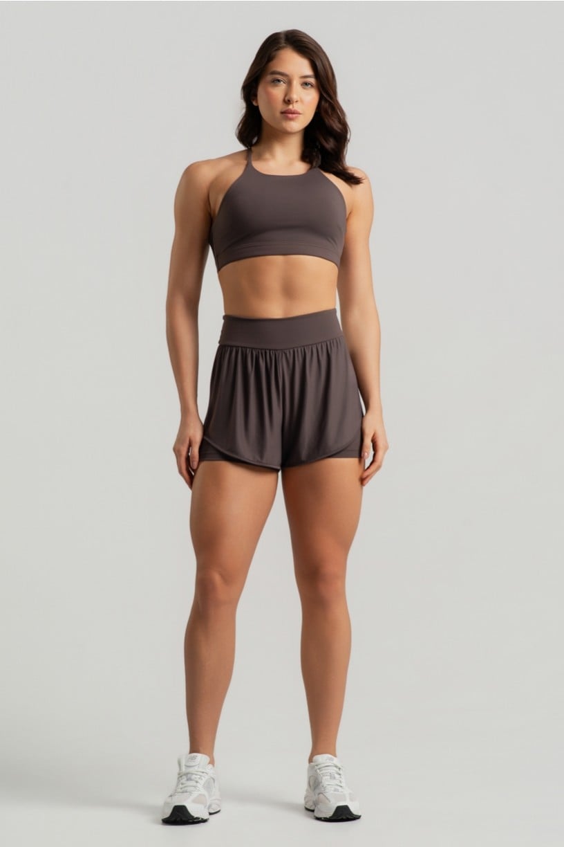 [CONJUNTO] Top +short  duplo (Trufa) | Ref: K4941-A